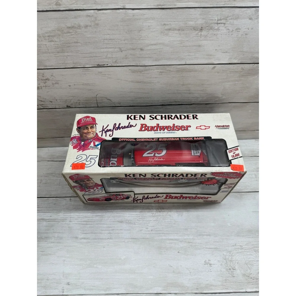 Ken Schrader 25 Budweiser Chevrolet Suburban Die Cast Metal Bank 1:25 Scale